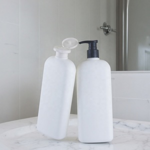 2025 400ml HDPE plastique plat pressable crème de lotion pour le corps pour la conception de bouteille de <span class=keywords><strong>vaseline</strong></span> Flip Top Cap pompe emballage bon marché - Product Image 2