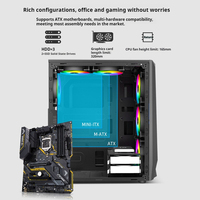 Prix de gros pour la tour complète Destroyer IED avec bande LED multicolore, boîtier de PC de jeu ATX avec fenêtre latérale