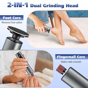 Lima Eléctrica Recargable 2 en 1 para Uñas, Removedor de Callos, Pedicura, Eliminación de Piel Muerta, Lima Electrónica para Pies - Product Image 2