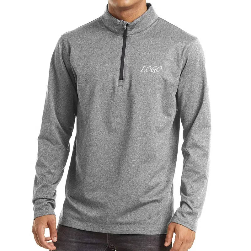 Custom wholesale mens fall clothing 2022 quarter zip pullover hoodie no string Turtleneck sweatshirts
