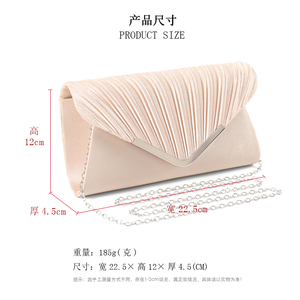 Bolso de mano elegante y elegante para mujer, bolso de hombro de banquete de moda con decoración metálica - Product Image 4