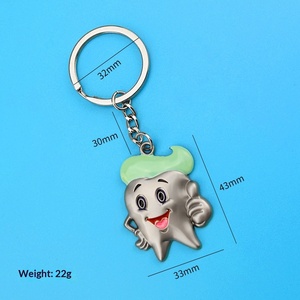 Porte-clés dentaire en alliage de <span class=keywords><strong>zinc</strong></span>, design moderne et simple, en forme de dents simulées, cadeau promotionnel pour clinique dentaire transfrontalière, outil dentaire - Product Image 6