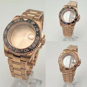 Caja de Reloj de Acero Inoxidable de 40 mm con Correa Completa de Acero Rosa, Cristal de Zafiro, Compatible con Movimiento NH34/NH35 - Product Image 5