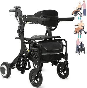 Chariot de courses pliable et léger tout-terrain pour personnes âgées, <span class=keywords><strong>fauteuil</strong></span> <span class=keywords><strong>roulant</strong></span>, vélo à main, dispositif d'assistance, marcheur et déambulateur - Product Image 4