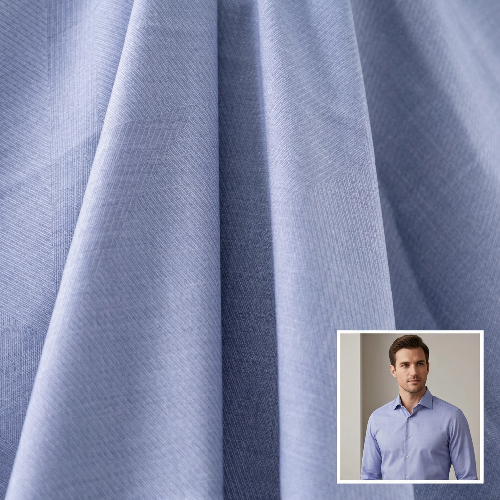 48% Bamboo 48% Polyester 4% Spandex Fabric 140GSM Stretch Woven Textile Quick-Dry Abrasion-Resistant for Business Shirts