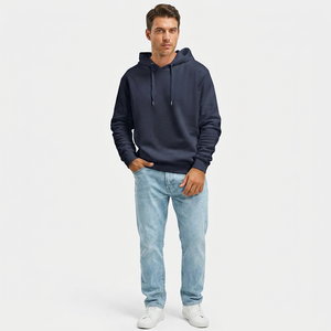 Sudadera con Capucha de Media Cremallera para Hombre, Tallas Grandes, Estilo Moderno, 100% Algodón, Cómoda, Transpirable, para Invierno, con Logotipo Personalizado - Product Image 1