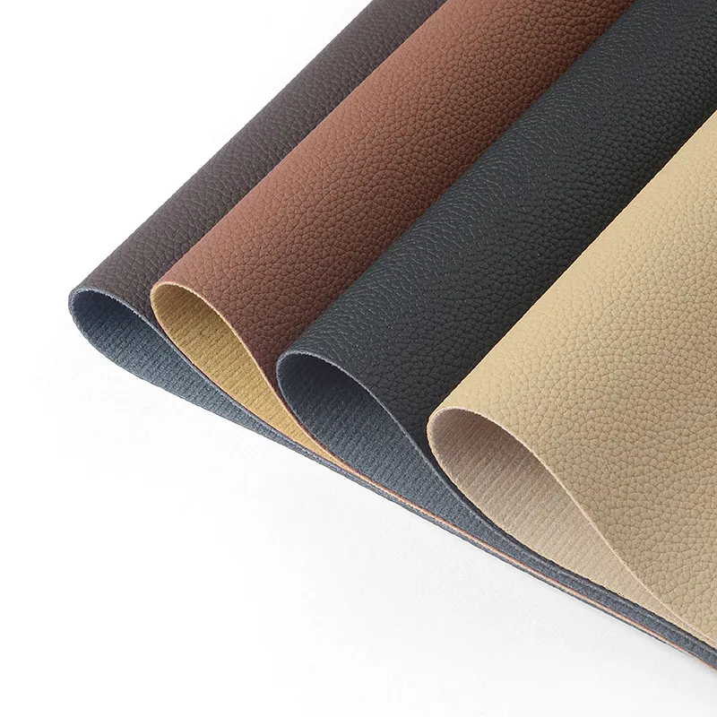 Kulit sintetis PVC tekstur mutiara leci kulit katun menyerupai untuk kursi mobil kulit sintetis bahan produk grosir