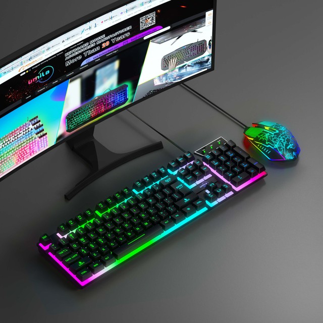 RBG Feeling Mechanical Keyboard and Mouse Azerty for Amazon