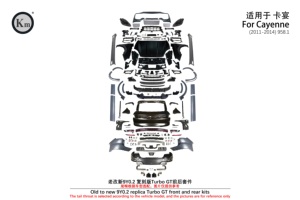 Kit Completo Anteriore e Posteriore per Porsche <span class=keywords><strong>Cayenne</strong></span> 2011-2017 958 da Vecchio a Nuovo Modello 9Y0.2 Turbo GT 2025 - Product Image 2