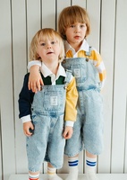 Classique Denim Combinaisons Enfants Garçons Fille Jean Shorts Barboteuses Cargo Salopette Pour Enfants Casual Wear Vêtements Ensemble