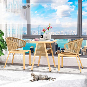 توصيل سريع لطقم أثاث حدائق يتكون من كرسيين وطاولة، أثاث للشرفة والفناء - Product Image 2