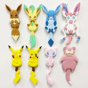 9 modèles de crochets muraux de poche Monster Ticky Anime Adhésif Cartoon Video Game Poke Evoli Key Hook Flexible PVC Storage Hook Hanger - Product Image 3