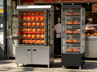 Four à rôtir commercial au gaz pour poulet, machine à rôtir automatique, grande capacité, économie d'énergie, haute température