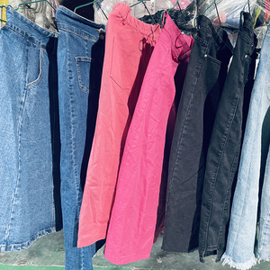 Ropa de mujer de segunda mano de marca al por mayor a granel Falda larga vaquera de cuerpo inferior de mujer de grado - Product Image 5