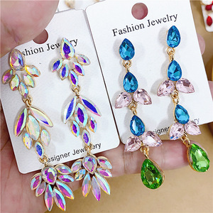 Ingrosso stile misto orecchini a goccia di alta qualità a buon mercato pieno di <span class=keywords><strong>cristallo</strong></span> di strass colorati <span class=keywords><strong>gioielli</strong></span> di moda per le donne del partito - Product Image 5
