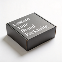 Boîte à vêtements noire mate de qualité supérieure, logo de marque personnalisé imprimé, boîte d'expédition de luxe en carton ondulé pour vêtements