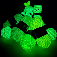 Pelote de fil chenille lumineux, fil à tricoter à la main, pour poupée au crochet, fil artisanal de grosseur moyenne, 50g, autre matériau, autre usage, 53m