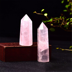 Tour de cristal de guérison en quartz <span class=keywords><strong>rose</strong></span> naturel à six points, baguette décorative pour la maison, cadeau de collection, vente en gros - Product Image 5