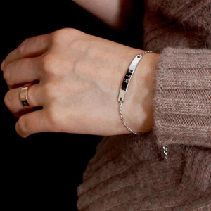 Bracelet personnalisé professionnel avec barre de coordonnées gravée, en acier inoxydable, bijoux personnalisés pour maman, fille, cadeau - Product Image 2