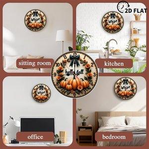 Round Wooden Wall <b>Clock</b> 25x25Cm Hollow Out Silent Non Ticking Home Decor Hanging <b>Clock</b> - Product Image 4