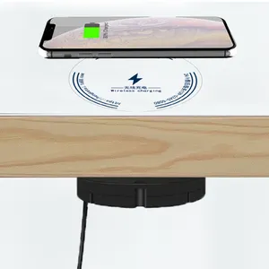Nouvelle technologie invisible sous la table chargeur sans fil restaurant longue distance 30mm chargeur sans fil intelligent sous le bureau