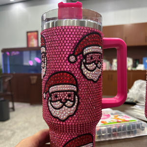 Tasse <span class=keywords><strong>de</strong></span> <span class=keywords><strong>Noël</strong></span> 40oz gobelet avec poignée et paille gobelet en strass 40oz gobelet en acier inoxydable cadeau père <span class=keywords><strong>noël</strong></span> - Product Image 3