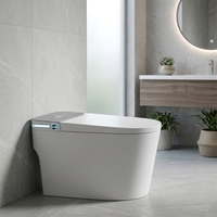WC intelligent automatique à poser au sol avec siège chauffant et réservoir d'eau intégré