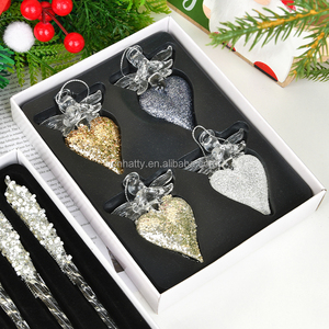Vente directe d'usine, décoration de Noël en verre soufflé à la main, design magnifique, ange suspendu, ornements de Noël en gros - Product Image 4