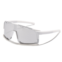 Lunettes de soleil rondes polarisées UV400 de style sportif avec verres PC et monture en plastique pour hommes, femmes et enfants, grande monture monobloc pour le cyclisme