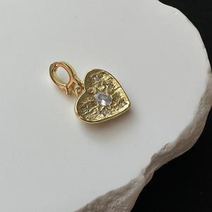 Pendentif en argent pur S925, style antique, texture étoile, style rétro européen américain, simple, style italien français, accessoires de charme - Product Image 4