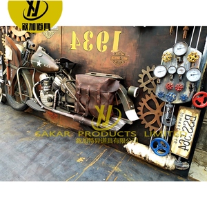 Metallo ferro <span class=keywords><strong>auto</strong></span> classica per la barra di casa dipinta a mano scultura motociclistica Harley modello di moto per la decorazione Vintage muro Staute - Product Image 1