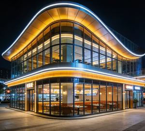 Bâtiments commerciaux modernes en structure acier préfabriquée, salles d'exposition, restaurants, librairies, cafés, centres d'apprentissage - Product Image 4