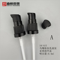 Pompa Serum Kosmetik 18-415 Pompa Dispenser Plastik Hitam dan Putih