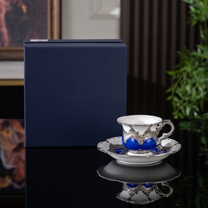 European Style Porcelain Luxurious Palace Style Gilded Exquisite Coffee <b>Cup</b> and Saucer Gift Box Birthday Gift for Home Use - Product Image 3