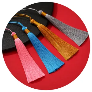 12CM Barato Atacado Graduação Hat Tassel Poliéster Longo Colorido Seda Cord Tassel