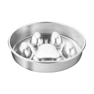 Mangkuk pemberi makan anjing Anti Slip, 3 cangkir kapasitas besar Stainless Steel mangkuk air Cepat kelas makanan hewan peliharaan - Product Image 5