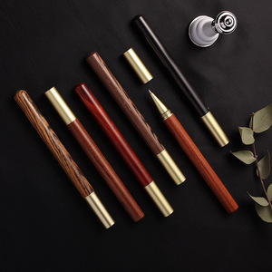 Stylo à bille en bois de santal de qualité supérieure, style rétro, créatif, cadeau d'affaires, logo gravé, encre noire 0,5 mm - Product Image 2