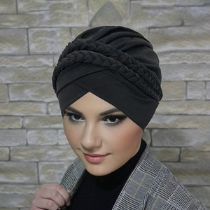 Promotion : Foulard islamique, chapeau, hijab, turban, bandeau et turban de couleur unie pour la mode musulmane africaine - Vente en gros - Product Image 3