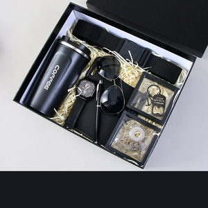 ग्लास बेल्ट के साथ थोक पर्यावरण के अनुकूल काले पुरुषों का उपहार सेट थर्मोमॉग वॉच वॉलेट 5-इन-1 वैलेंटाइन डे उपहार - Product Image 5