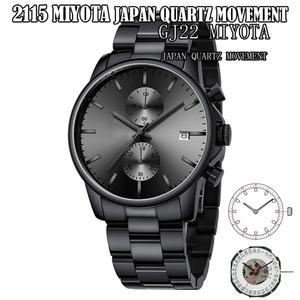 Montre chronographe pour homme en acier inoxydable classique de luxe, étanche, à quartz, en vente - Product Image 4