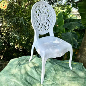 Chaise en plastique PP moderne de luxe empilable blanche pour mariage, fête, hôtel, ferme, salle à manger, appartement, décoration - Product Image 1