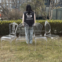 Chaises de mariage fantômes en acrylique transparent, décoration de mariage et d'anniversaire de luxe, style princesse