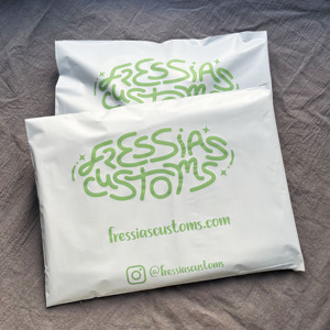 Matte White Shipping Poly Mailers Custom Green Brand Logo Plastic Self Adhesive <b>Waterproof</b> Apparel Packaging Bags For Online - Product Image 2