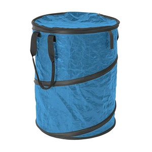 High quality Oxford cloth circular folding with zipper cover garden bag outdoor trash bin