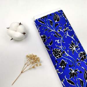 Nouvel article de mode, tissu en popeline léger 100% pur coton peigné, confortable et doux, avec un bas à fleurs noires - Product Image 3