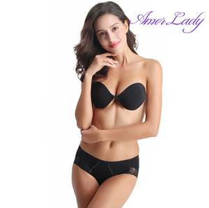 <span class=keywords><strong>Sujetador</strong></span> sin tirantes elegante de diseño de moda <span class=keywords><strong>Sujetador</strong></span> de Copa grande sin espalda con bordado <span class=keywords><strong>Sujetador</strong></span> adhesivo de realce de rosa - Product Image 2