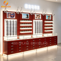 Vitrine murale pour lunettes, comptoir d'exposition pour opticien avec tiroirs de rangement pour magasin de détail