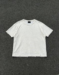 Men's Oversized <b>White</b> Short Sleeve T-<b>Shirt</b> O-Neck Cotton Jersey Casual Solid Color Plain Washed <b>Crop</b> Fit - Product Image 1