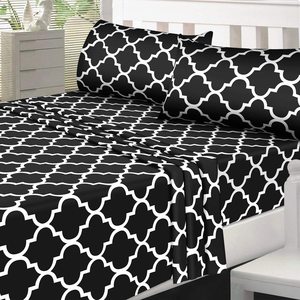 100% Polyester Tấm Vải Mới Nhất Mới Giường Tấm Thiết Kế 4PC Đặt Trong Cal King Kích Thước - Product Image 5