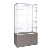 Vitrine d'exposition moderne haut de gamme en verre – Vitrine en verre trempé avec structure en alliage d'aluminium, éclairage LED, taille/logo personnalisés, OEM/ODM pour